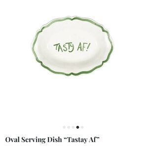 NEW MADE IN ITALY Green and White Oval Serving Dish